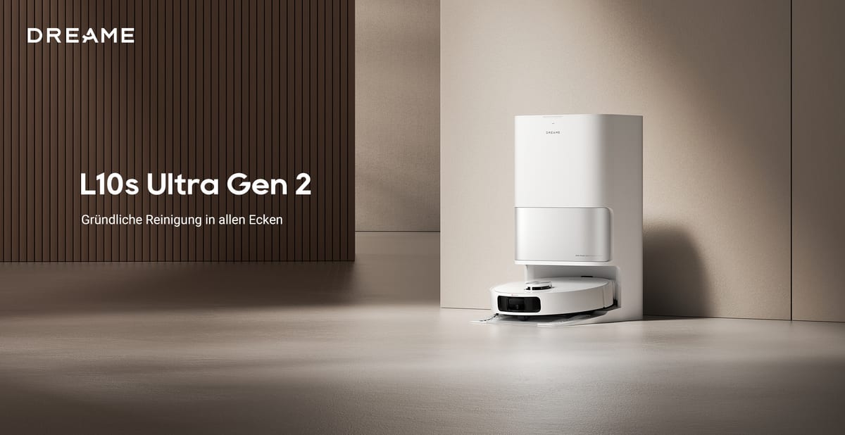 Dreame L10s Ultra Gen 2 blanc et sa station de nettoyage.