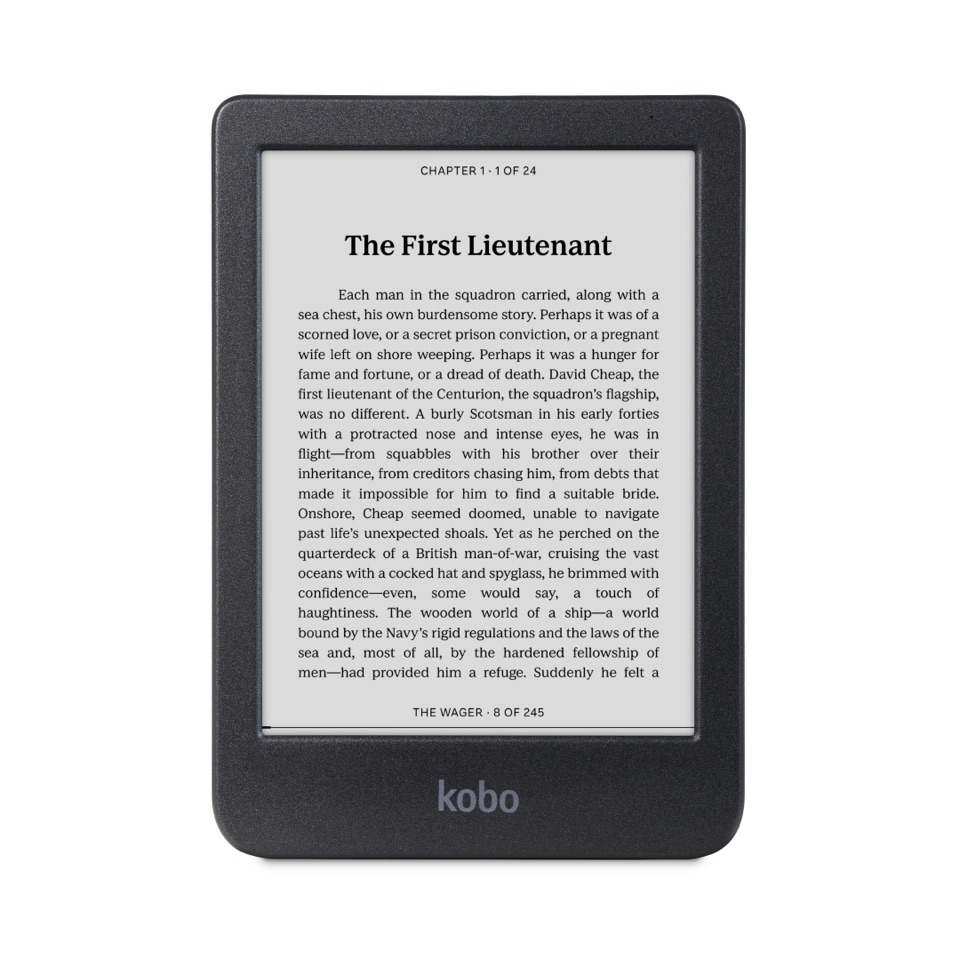 Kobo Clara BW, visuel produit officiel de face.
