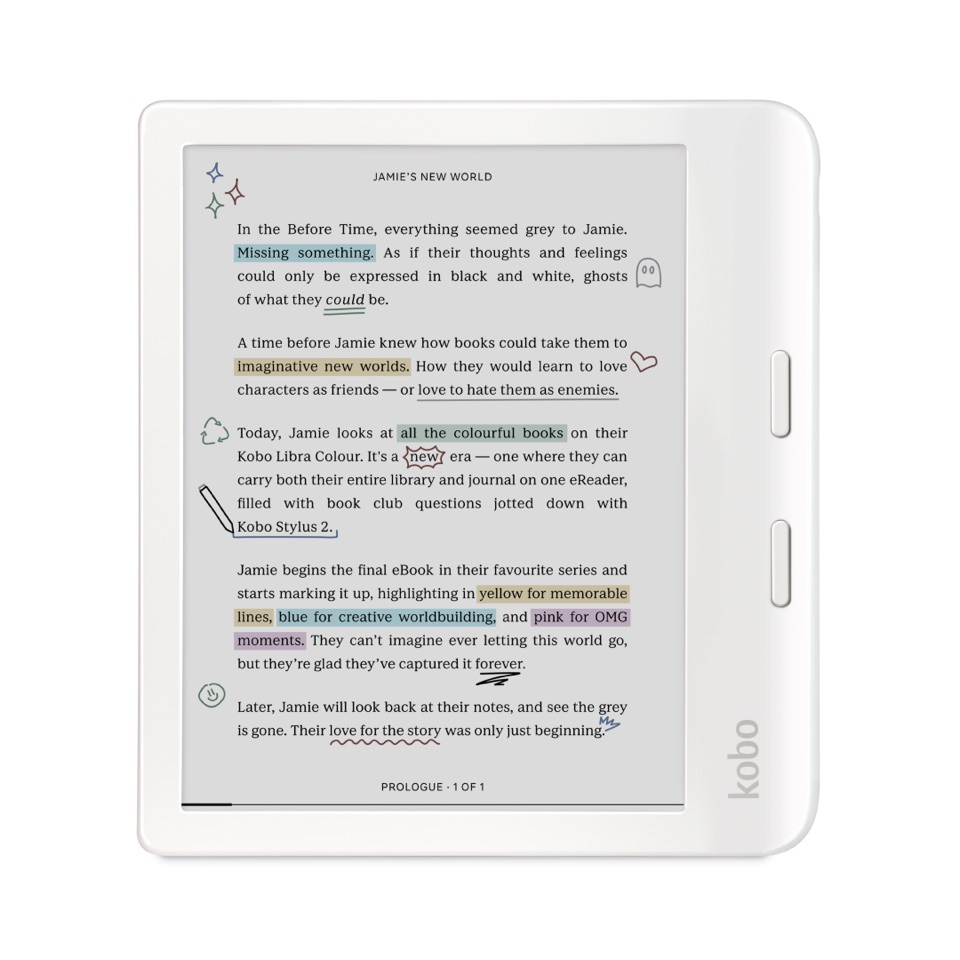 Kobo Libra Colour, visuel produit officiel de face.